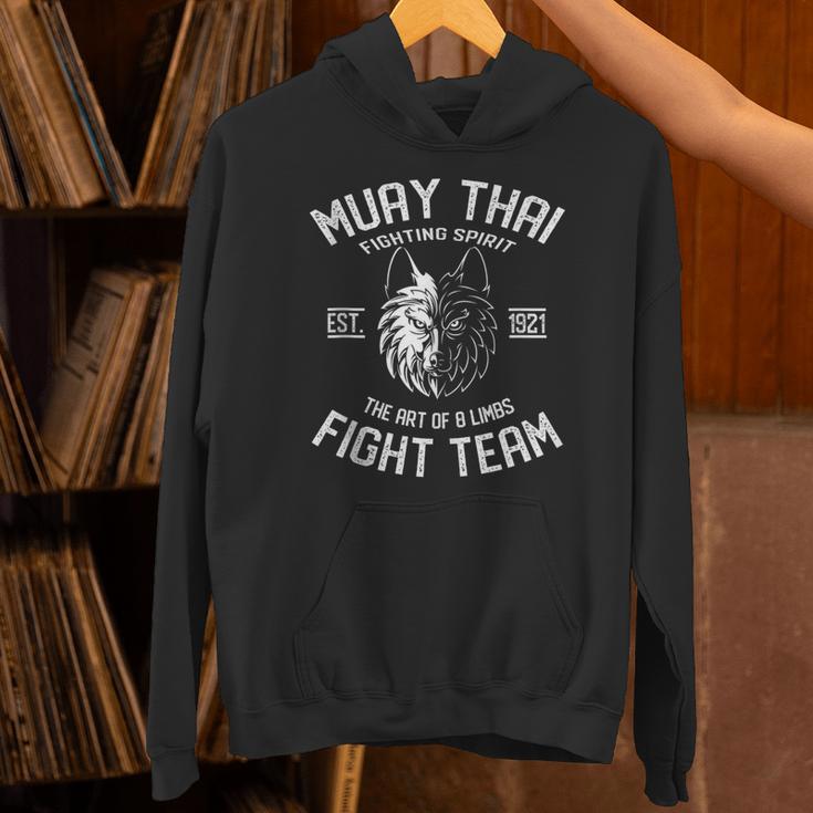 Muay Thai Wolf Fight Team Nak Muay Kickboxing Unisex Hoodie