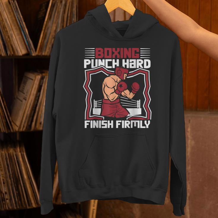 Punch Hard Finish Firmly Kickboxer Fan Muay Thai Boxing Unisex Hoodie Punch Hard Finish Firmly Kickboxer Fan Muay Thai Boxing Unisex Hoodie