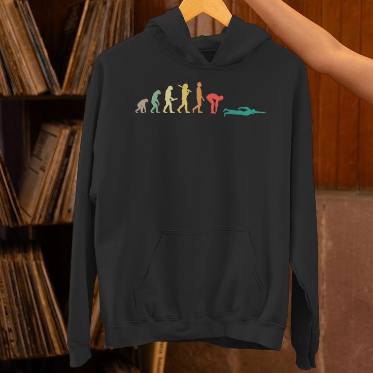 Retro Swimming Evolution For Swimmers Small Unisex Hoodie