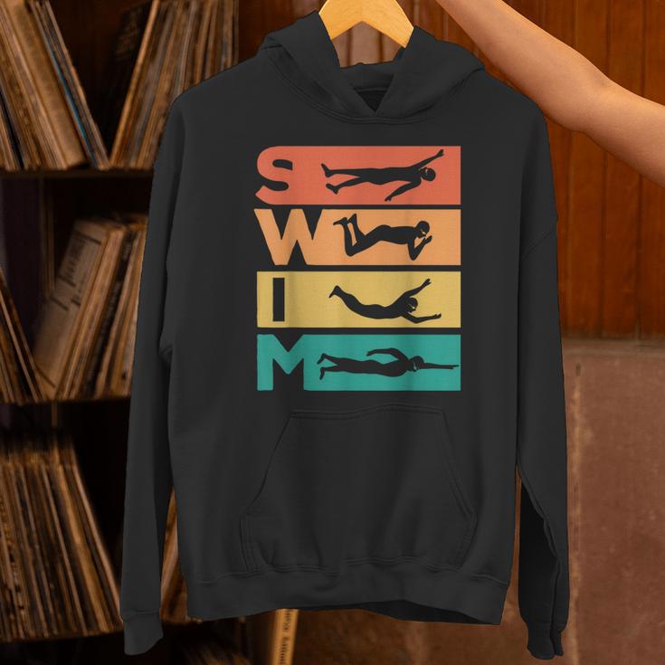Retro Vintage Swimming For Swimmers Unisex Hoodie