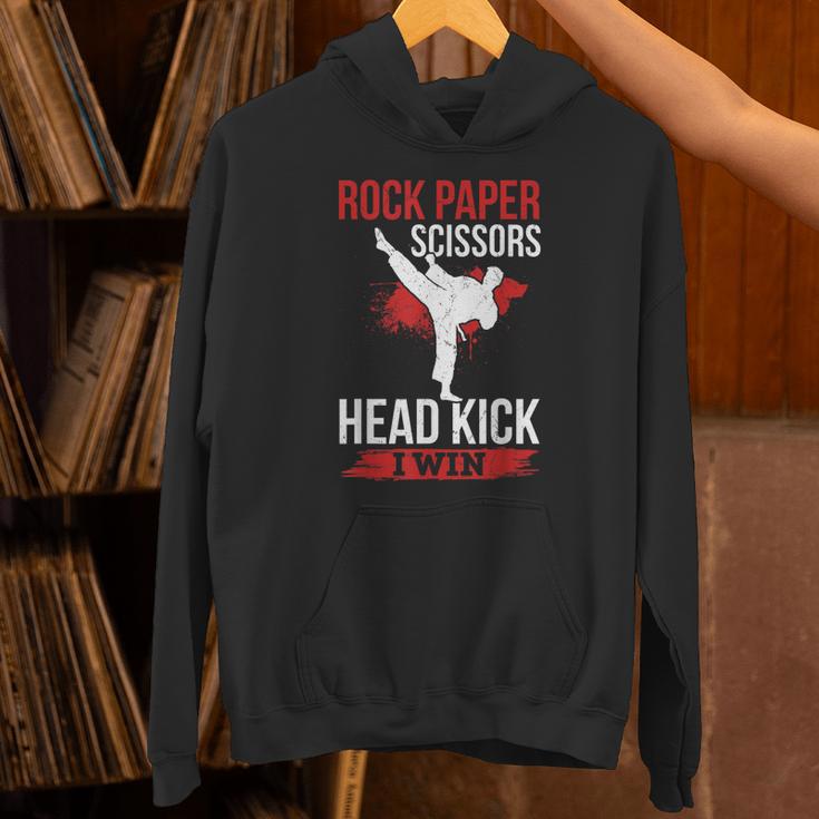 Rock Paper Scissors Head Kick I Win Muay Thai Unisex Hoodie