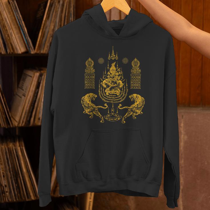 Sawadee Thai Traditional Sak Yant Thai Twin Tigers Muay Thai Unisex Hoodie Sawadee Thai Traditional Sak Yant Thai Twin Tigers Muay Thai Unisex Hoodie