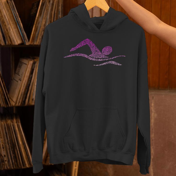 Silhouette Icon Swimmer Stuff Girls Swimming Unisex Hoodie