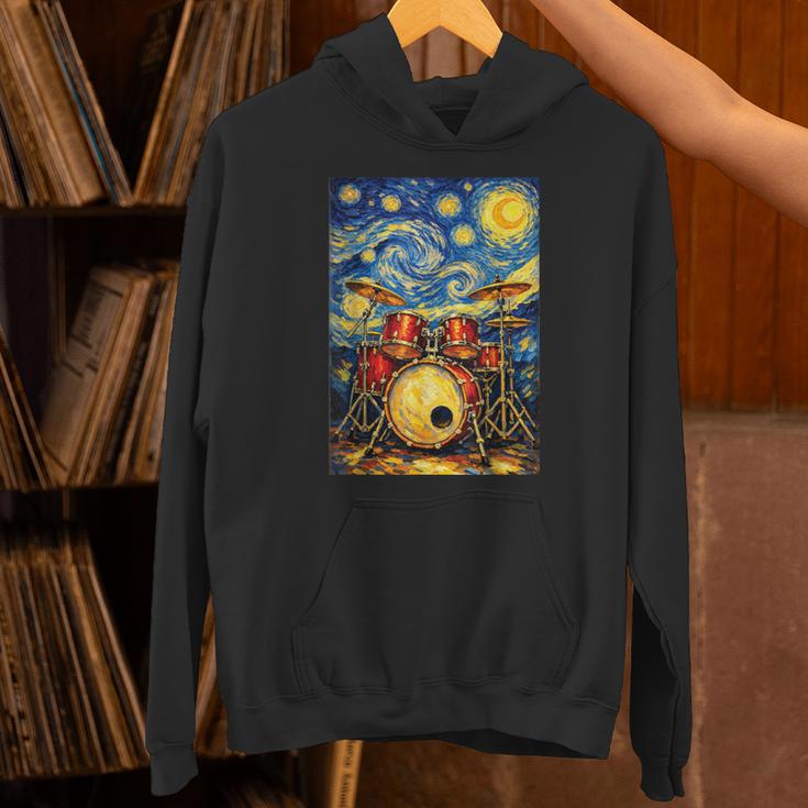 Starry Night Drum Kit Van Gogh Style Art Unisex Hoodie Starry Night Drum Kit Van Gogh Style Art Unisex Hoodie