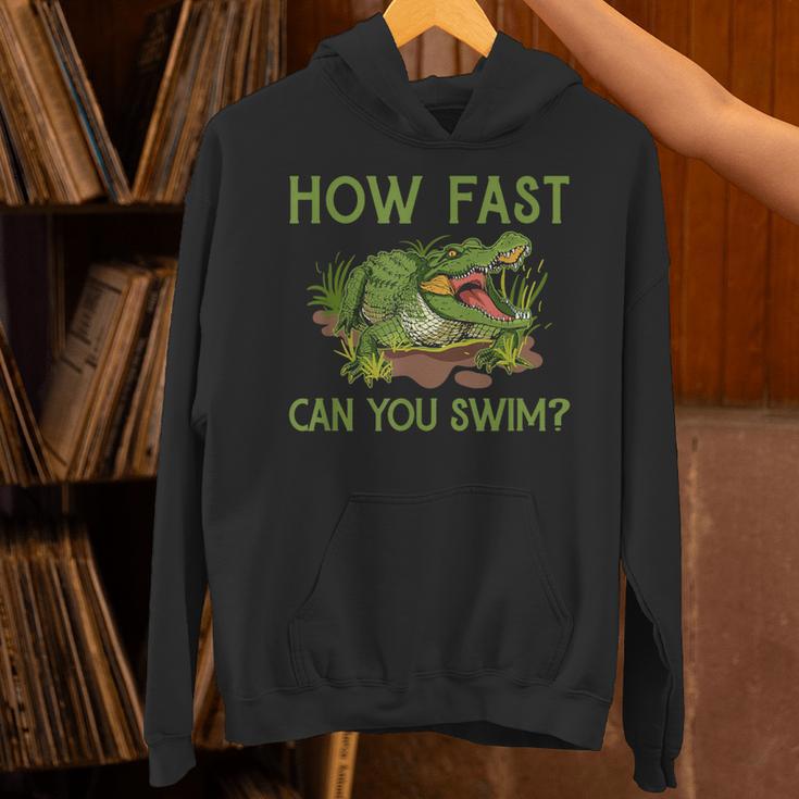 Swimmer Crocodile Swimming Humor How Fast You Can Swim Unisex Hoodie Swimmer Crocodile Swimming Humor How Fast You Can Swim Unisex Hoodie