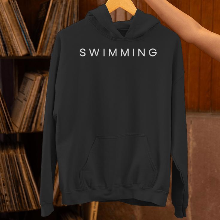 Swimming Minimalist Text Swimmer Coach Unisex Hoodie Swimming Minimalist Text Swimmer Coach Unisex Hoodie