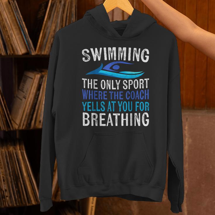 Swimming Only Sport Where The Coach Swimmer Swim Team Unisex Hoodie