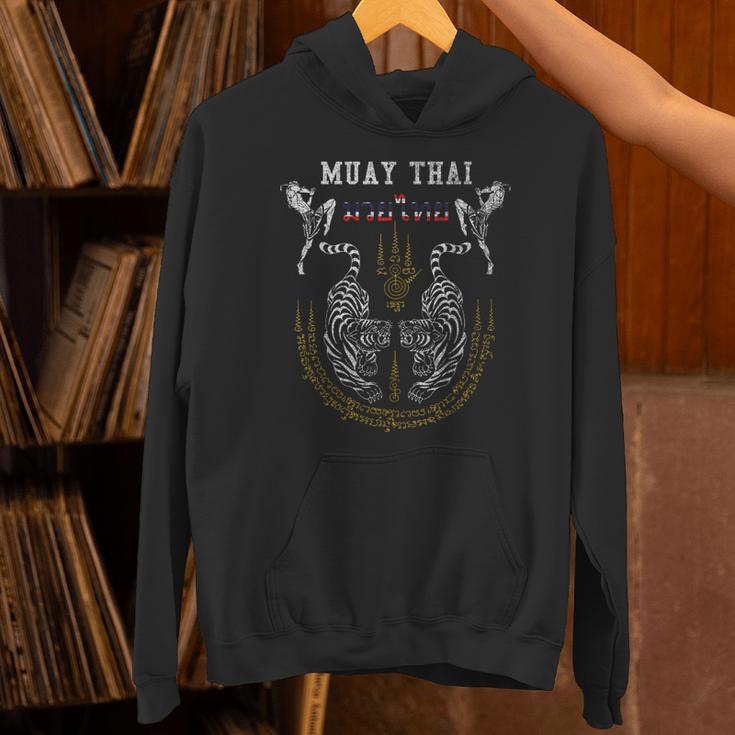 Twin Tiger Sak Yant Muay Thai Fighter Tee Martial Art Unisex Hoodie