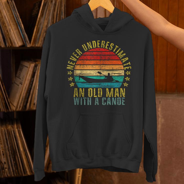 Never Underestimate An Old Man With a Canoe Retro Sleeveless Unisex Hoodie