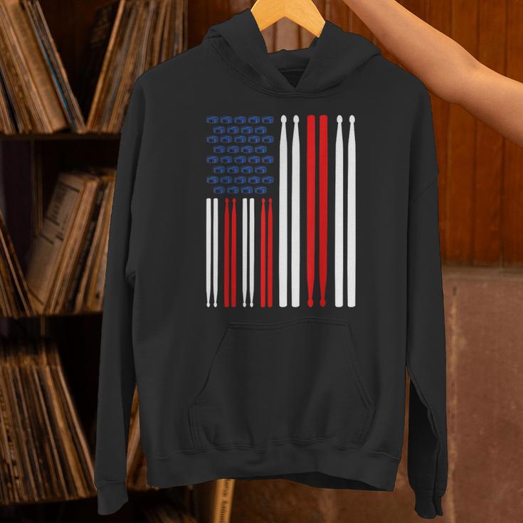 USA Flag Drummer Music Drum Kit Unisex Hoodie USA Flag Drummer Music Drum Kit Unisex Hoodie