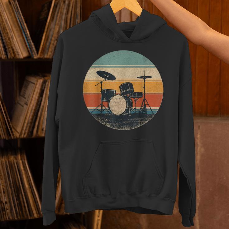 Vintage Drum Kit Silhouette Retro Music Unisex Hoodie Vintage Drum Kit Silhouette Retro Music Unisex Hoodie