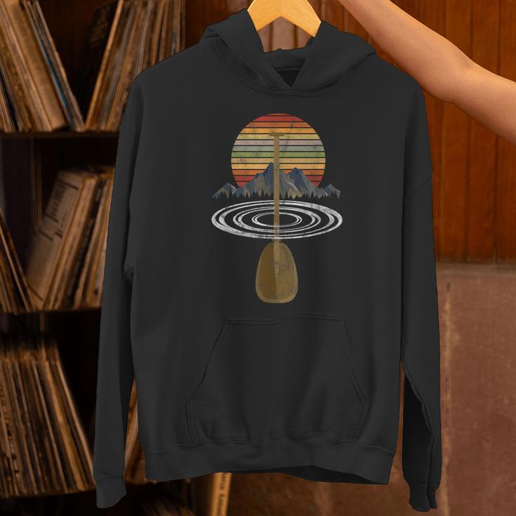 Vintage Retro Canoe Paddle & Mountains Rafting Unisex Hoodie