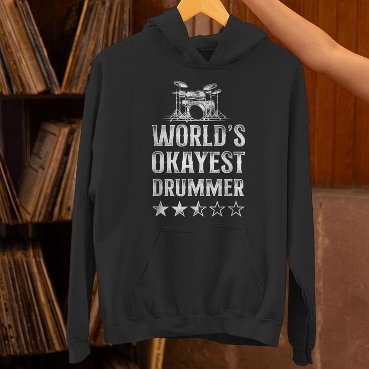 Vintage World'S Okayest Drummer Drum Kit Unisex Hoodie Vintage World'S Okayest Drummer Drum Kit Unisex Hoodie