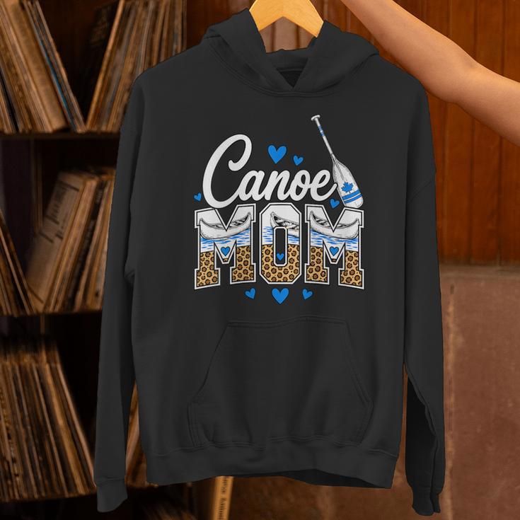 Women's Canoe Mom Leopard Print Paddle River Lake Sport Mother Unisex Hoodie