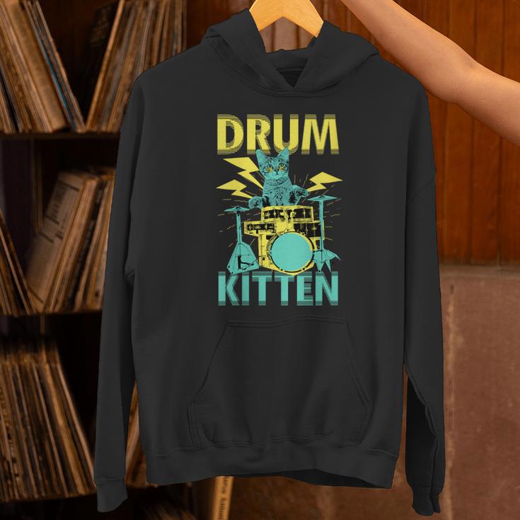 Women's Cute Drummer Cat Drum Kitten Unisex Hoodie Women's Cute Drummer Cat Drum Kitten Unisex Hoodie