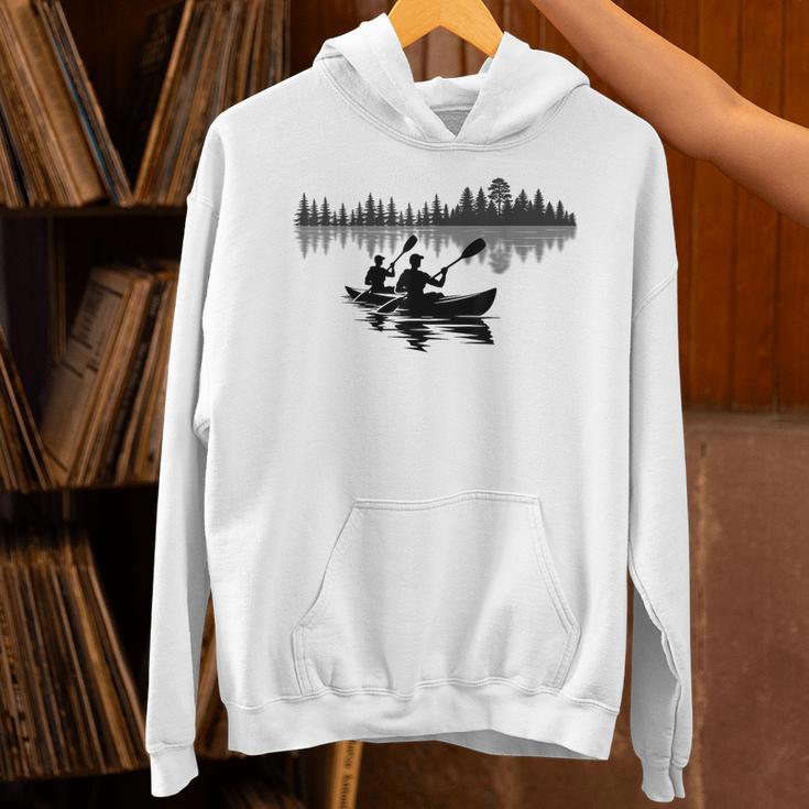 Canoe Silhouette Forest Lake Reflection Unisex Hoodie Canoe Silhouette Forest Lake Reflection Unisex Hoodie