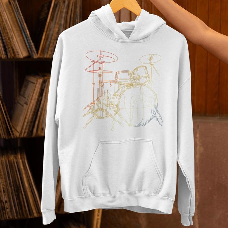 Drum Kit Vintage Look Music Concert Sweatshirt Unisex Hoodie Drum Kit Vintage Look Music Concert Sweatshirt Unisex Hoodie