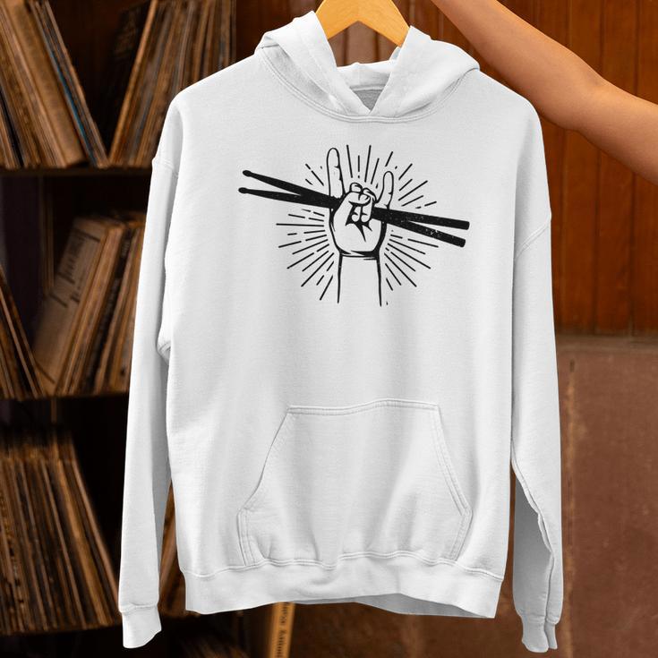 Drummer Drum Kit Rock & Roll Music Drummer Unisex Hoodie Drummer Drum Kit Rock & Roll Music Drummer Unisex Hoodie