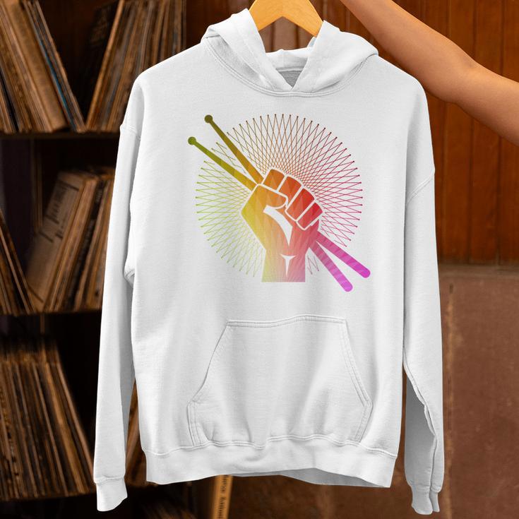 Drummer Drumsticks Fist Drum Kit Sweatshirt Unisex Hoodie