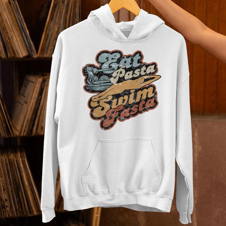Eat Pasta Swim Fasta Swimmer Vintage Swimming Unisex Hoodie