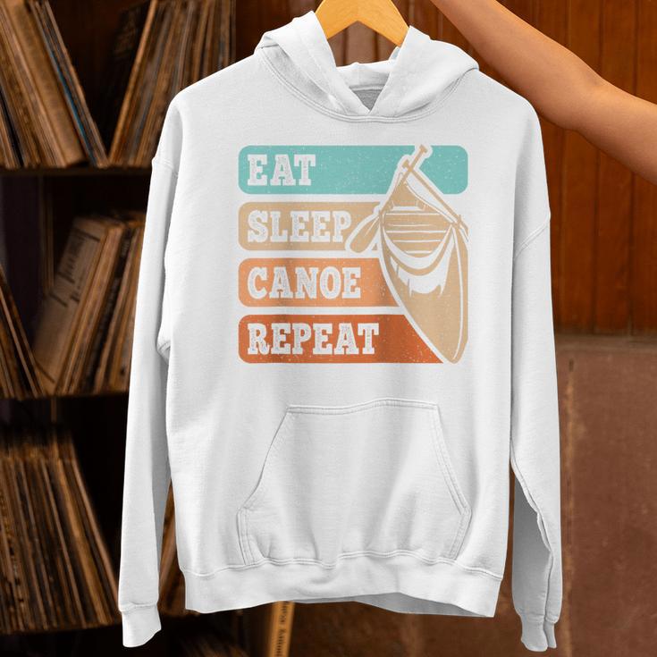 Eat Sleep Canoe Repeat Vintage Canoeing Canoeist Men Boys Raglan Baseball Tee Unisex Hoodie