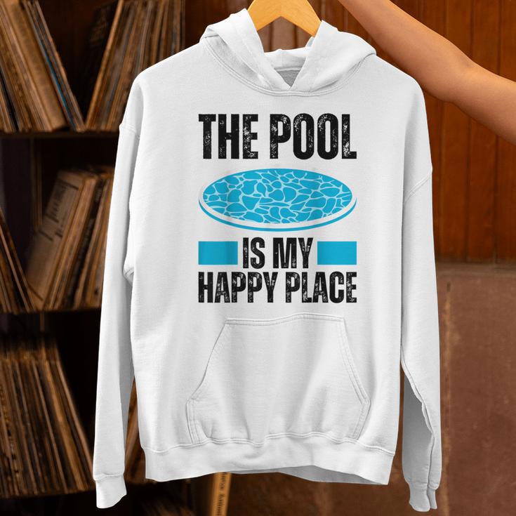 The Pool Is My Happy Place Swimming For Swimmer Unisex Hoodie The Pool Is My Happy Place Swimming For Swimmer Unisex Hoodie
