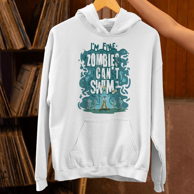 Swimming Quote Zombies Can't Swim For Swimmer Unisex Hoodie Swimming Quote Zombies Can't Swim For Swimmer Unisex Hoodie
