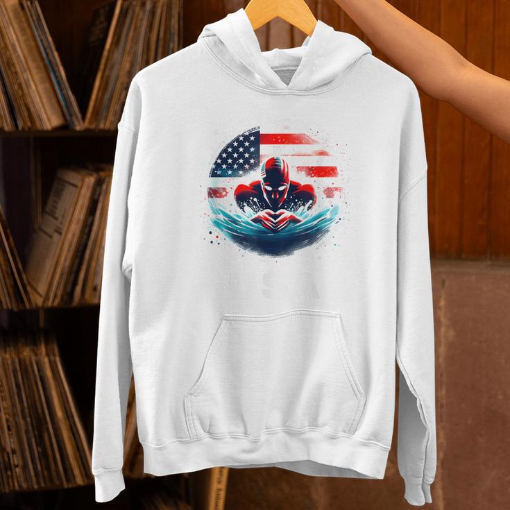 Swimming United States American Swimming Apparel Swimming Unisex Hoodie