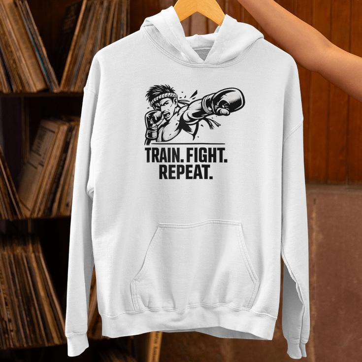 Train Fight Repeat Nak Muay Thai Boxing Fighter Raglan Baseball Tee Unisex Hoodie Train Fight Repeat Nak Muay Thai Boxing Fighter Raglan Baseball Tee Unisex Hoodie