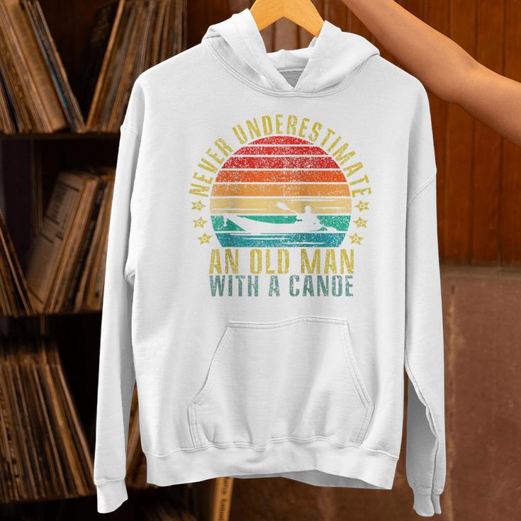 Never Underestimate An Old Man With a Canoe Retro Raglan Baseball Tee Unisex Hoodie