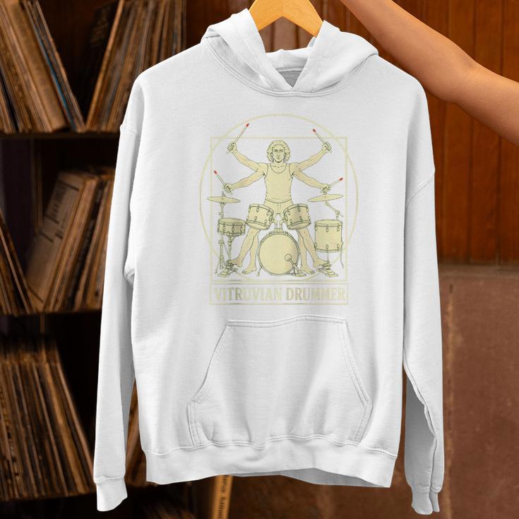 Vitruvian Drummer Drum Kit Music Lover Musician Men Raglan Baseball Tee Unisex Hoodie