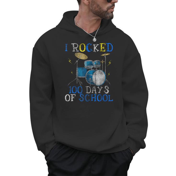 100th Day Of School T Shirt Happy 100 Days Drum Kit Music Men Hoodie