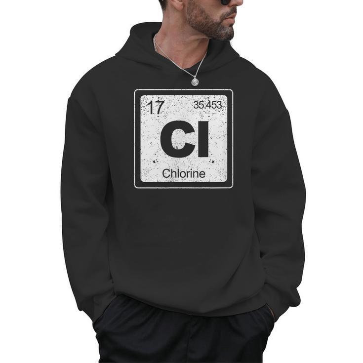 Chlorine Periodic Table Symbol Chemistry Swimming Dive Men Hoodie
