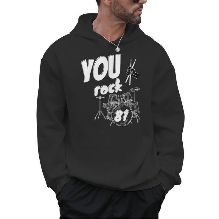 Drum Kit Drummer 81 Years 81st Birthday Men Women Men Hoodie