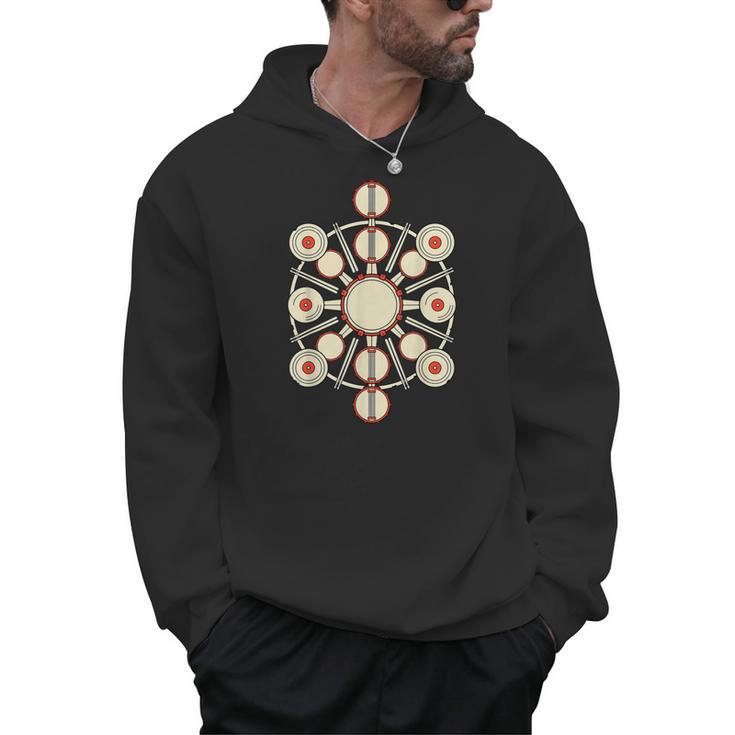 Drummer Drum Kit Mandala Percussionist Music Lover Men Hoodie