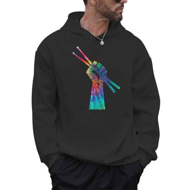 Drummer Drum Kit Tie Dye Hippie Drummer Men Hoodie