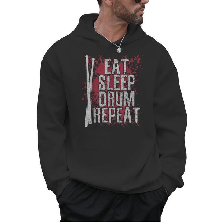 Drummer Eat Sleep Drum Repeat Drum Kit Musician Men Hoodie