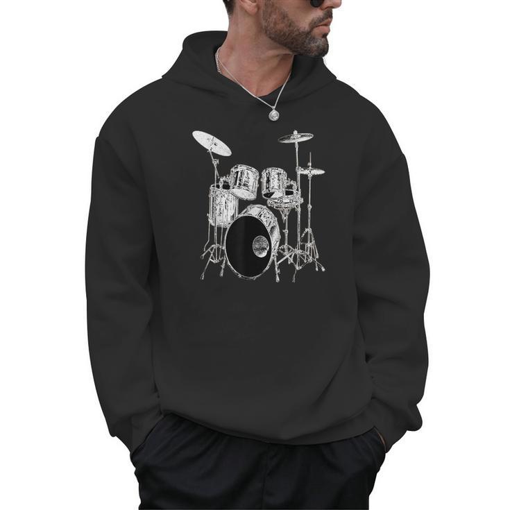 Drums Drum Kit Music Men Hoodie