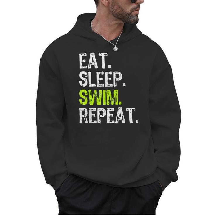 Eat Sleep Swim Repeat Swimming Swimmer Cool Men Hoodie