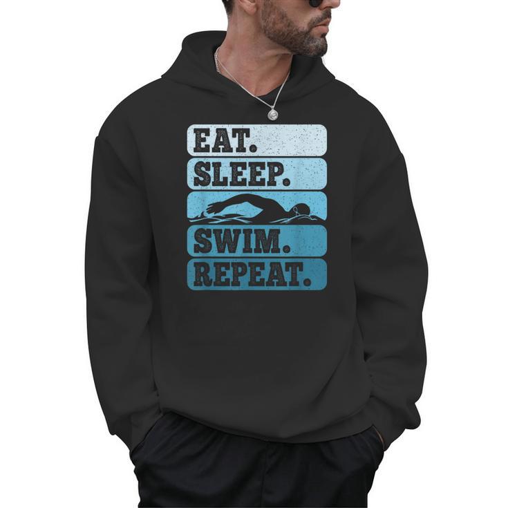 Eat Sleep Swim Vintage Swimming Lover Swimmer Men Women Men Hoodie
