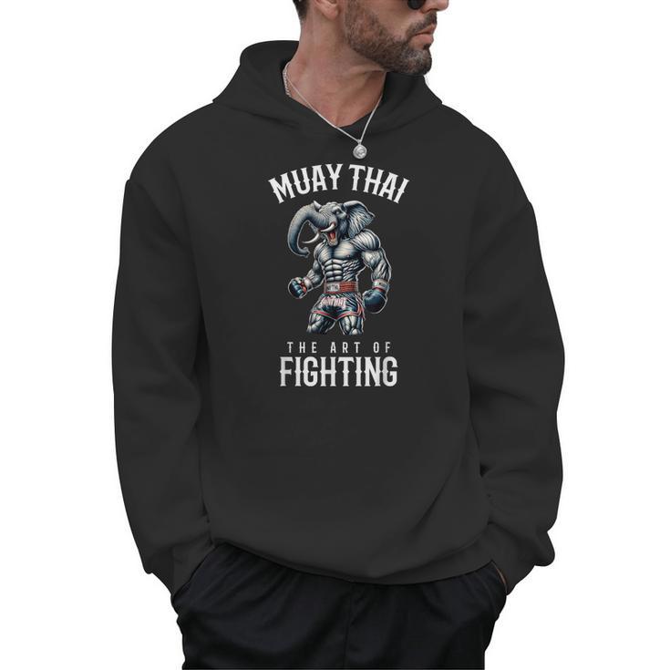 Elephant Muay Thai Kickboxing And Elephant Thai Boxing Men Hoodie
