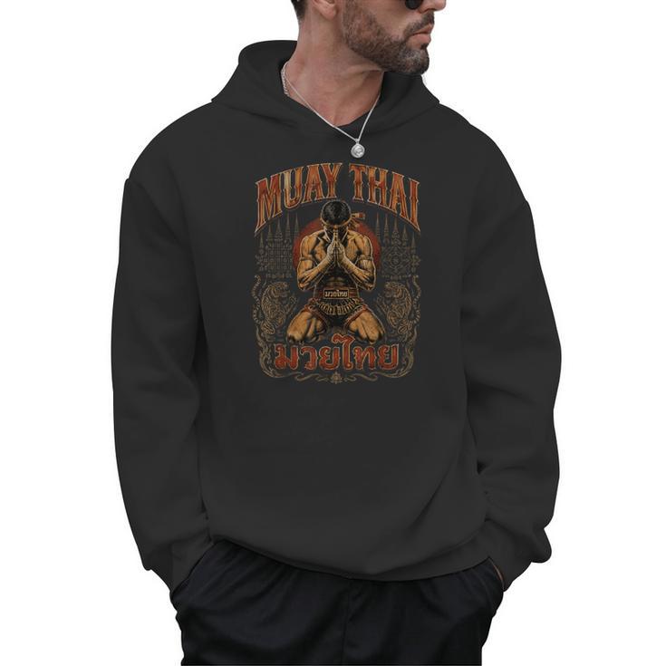 Faded Muay Thai Fighter Nak Muay Thailand Boxing Men Hoodie