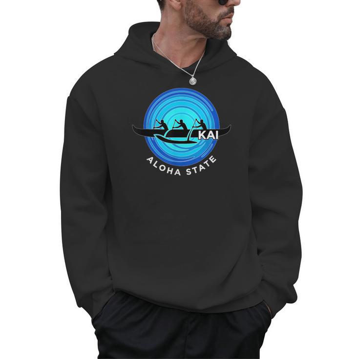Kai Outrigger Canoe Hawaii Aloha State Paddling Retro Men Hoodie