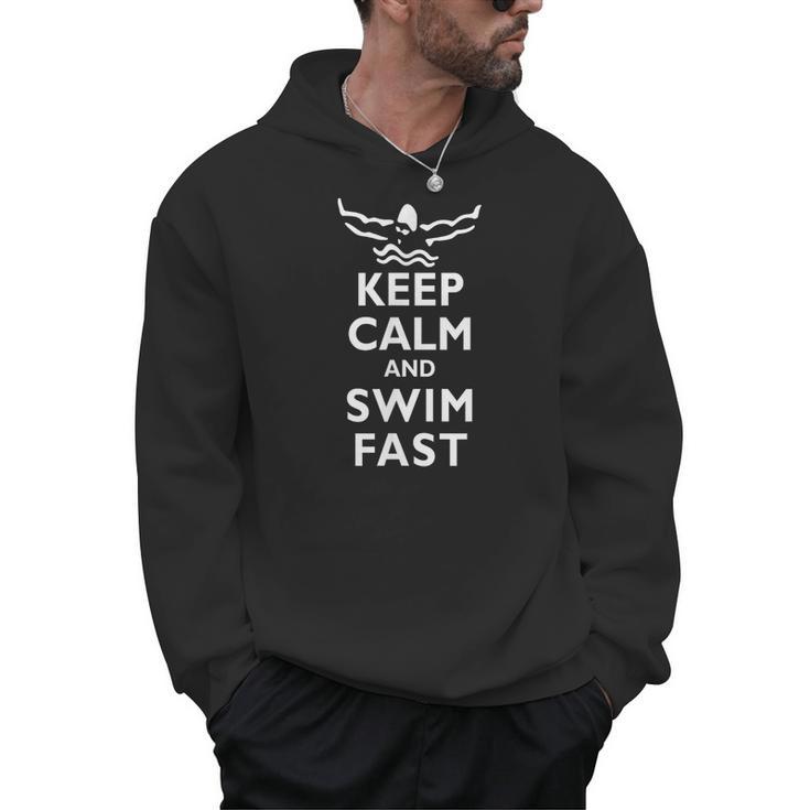 Keep Calm And Swim Fast Butterfly Swimming T-Shirt Men Hoodie
