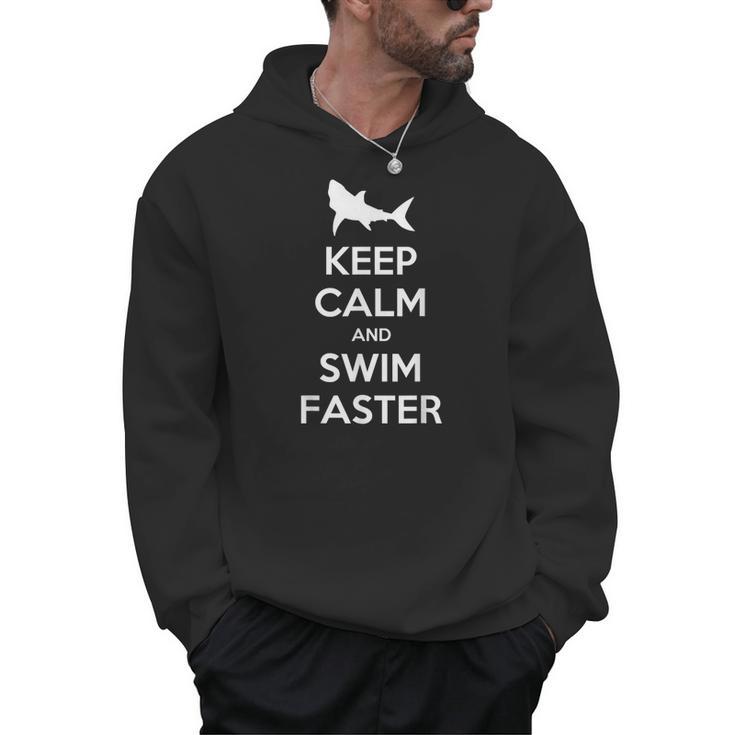 Keep Calm And Swim Faster Swimming T-Shirt Men Hoodie