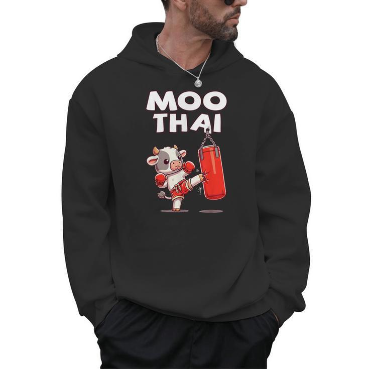 Moo Thai Muay Thai Cow Thai Boxing For Kids Muay Thai Men Hoodie
