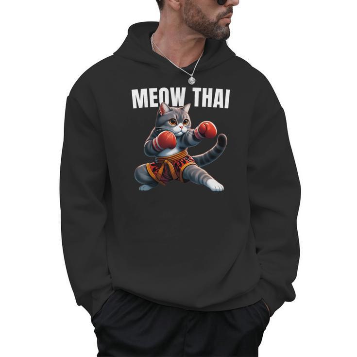 Muay Thai Cat Meow Thai Boxing Martial Art Kids Men Hoodie