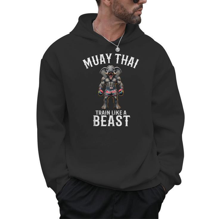 Muay Thai Elephant Kickboxing And Elephant Thai Men Hoodie