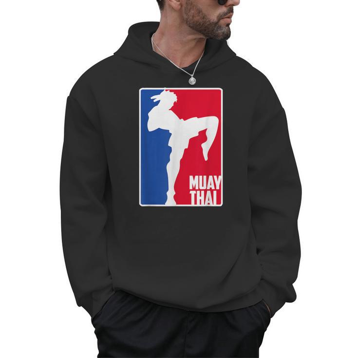 Muay Thai Fighter Retro Kickboxing Training MMA Men Hoodie