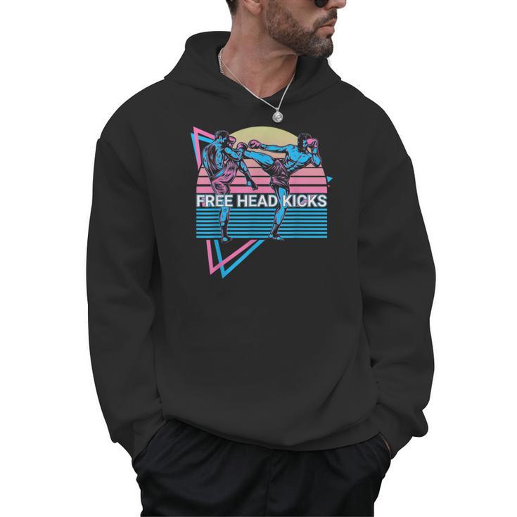 Muay Thai Kickboxing Retro Free Head Kicks Men Hoodie